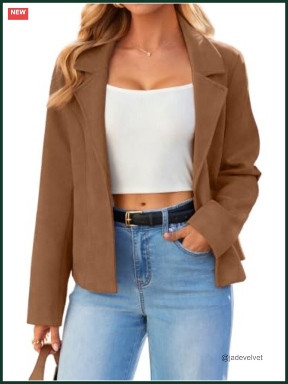 Women's Faux Suede Cropped Jacket Lightweight Long Sleeve Casual Coat with